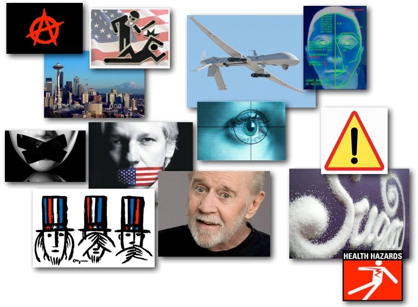 October 22, 2012 – DCMX Radio: Whistleblowers Gagged, Drones Tracking Faces, George Carlin on Politician Speak, Sugar Dangers