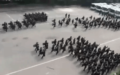 Video: South Korean Riot Police Use Ancient Roman Warfare Tactics to Control Crowds