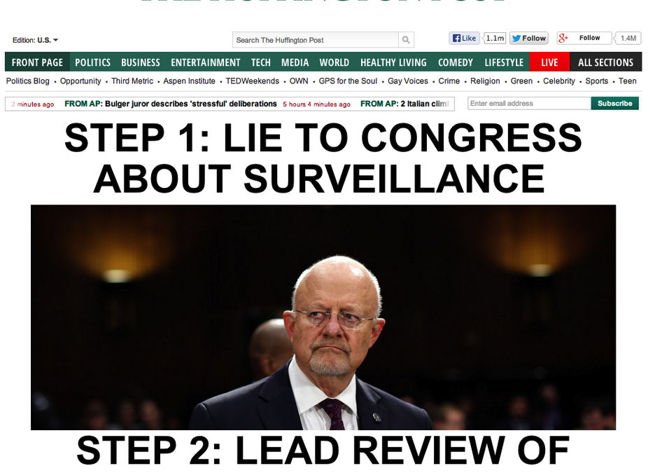 President Appoints Top Spy Who Lied to Congress to Lead Review of Surveillance Programs